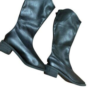 Black Leather Ankle Boots Low Heel Minimal Style